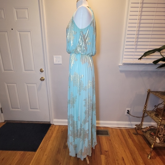 Xscape, by Joanne Chen, Pleated Halter  Maxi Gown - Picture 2 of 5